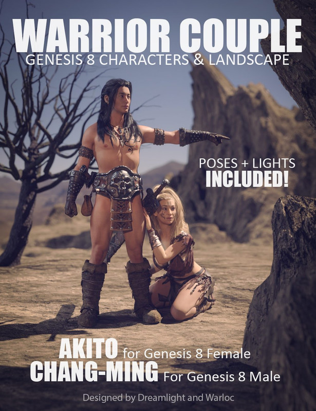 Warrior Couple And Landscape – Genesis 8 Warrior Couple And Landscape – Genesis 8