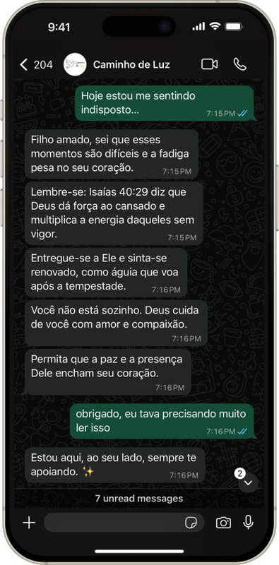 Caminho de Luz no iPhone