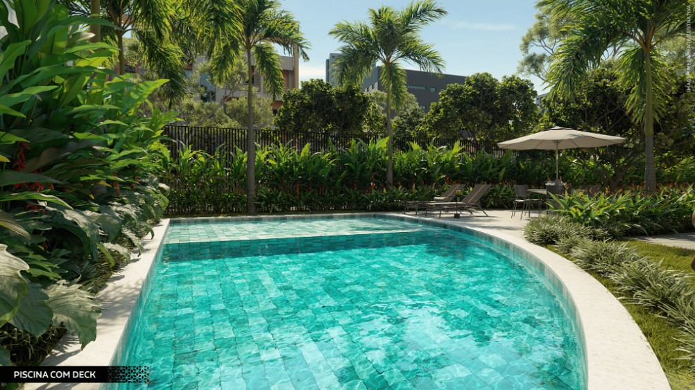 Piscina adulto e infantil da área de lazer do Jardins Júlia Cavalcanti