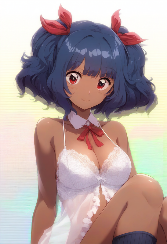 1girl, 1970s (style), multicolored background, upper body, very dark skin, red e s-3425370997