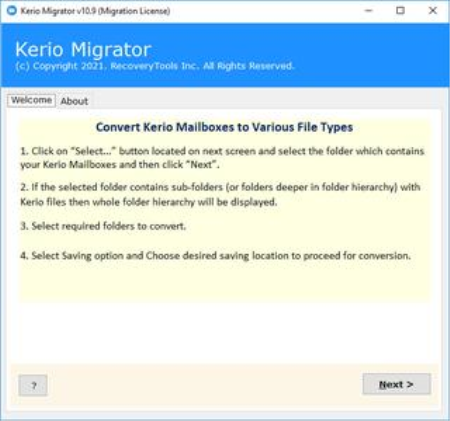 RecoveryTools Kerio Migrator 11.0