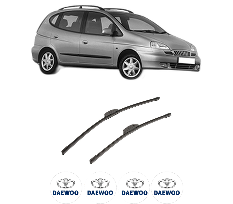 Set stergatoare auto DAEWOO TACUMA / REZZO (U100) din 2000-2004, pentru parbriz auto, 2 bucati, Bosch Aerotwin Retrofit, din cauciuc siliconat rezistent, 4 Stickere Auto DAEWOO