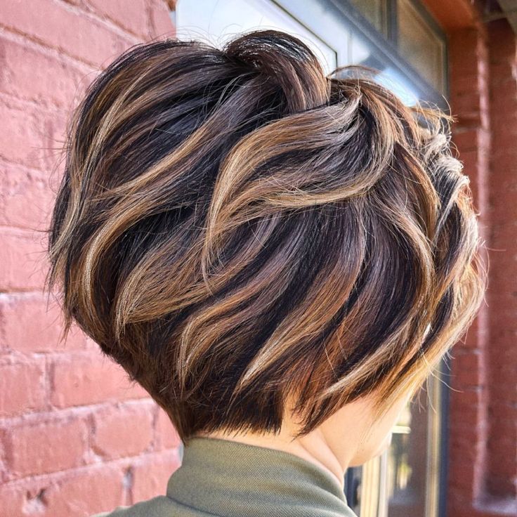 Caramel highlights on Pixie Haircut