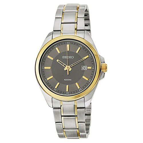 Seiko Men's Grey Dial Two Toned Stainless Steel Band Watch