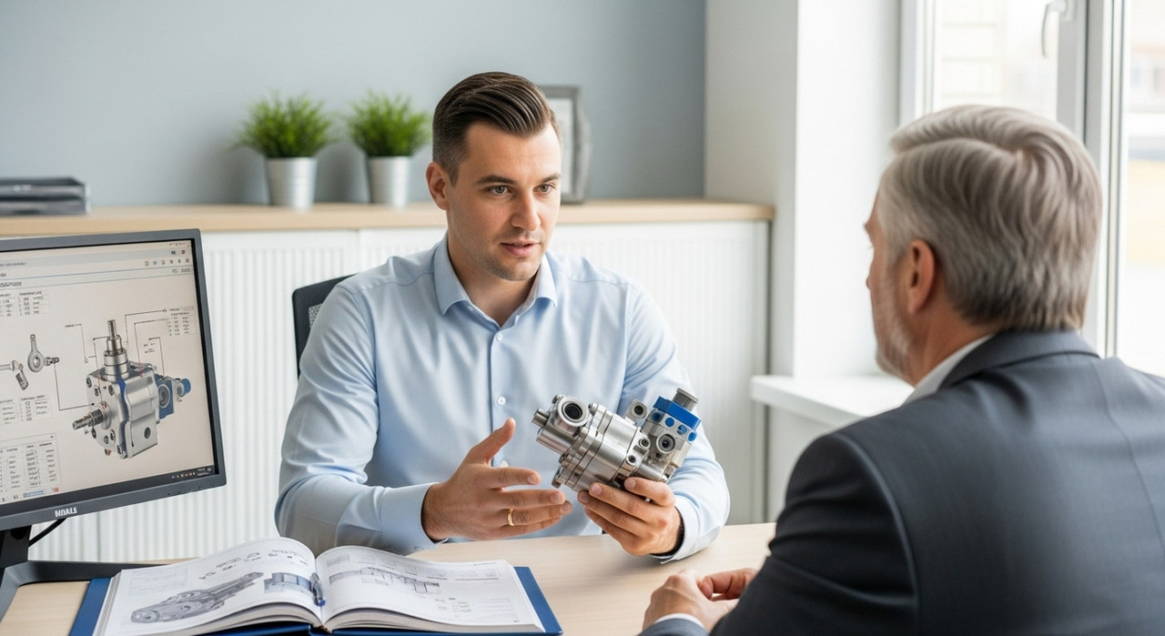 Техническая консультация специалиста по подбору оригинальных гидравлических узлов для обеспечения совместимости и долговечности систем