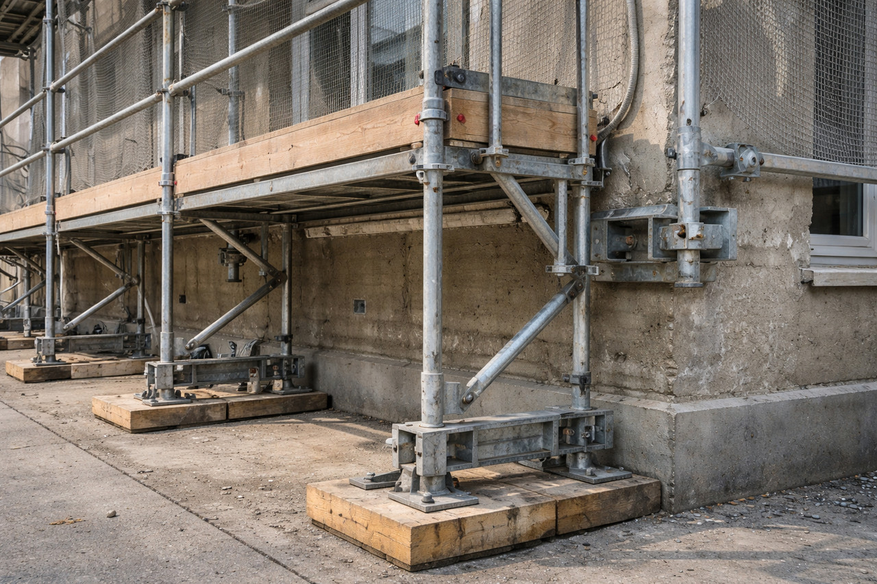 Подготовка лесов к фасадным работам