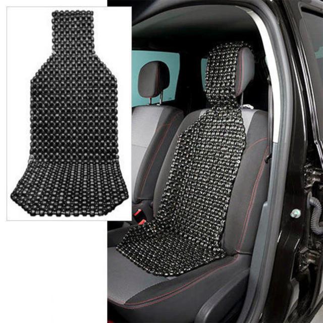 Wood Beaded Car Seat Cushion Cover Massager Black Us Er - Wooden Wood Beaded Bead Car Seat Cover