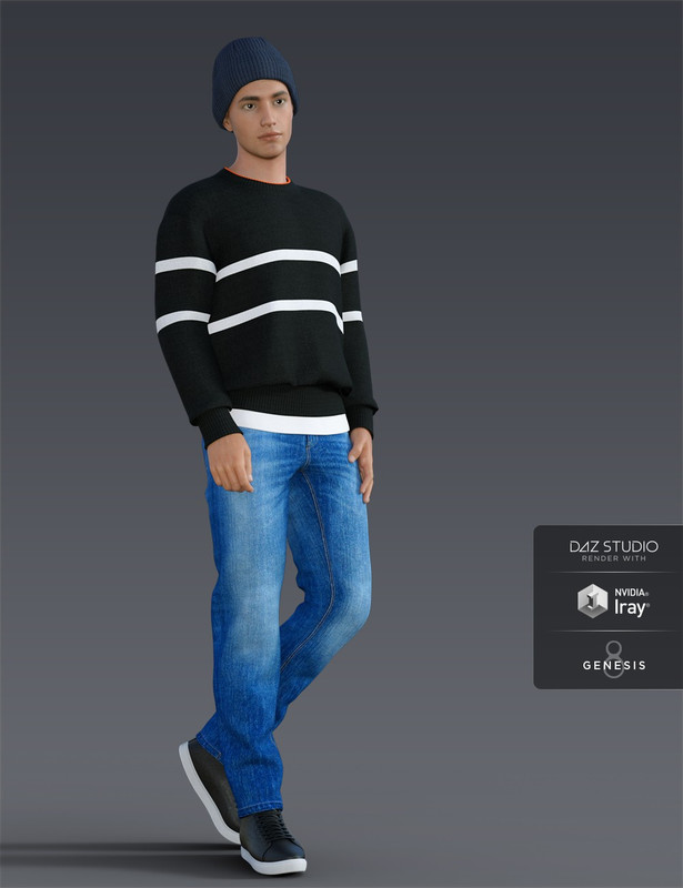 H&C Knit Sweater Outfit for Genesis 8 Male(s)