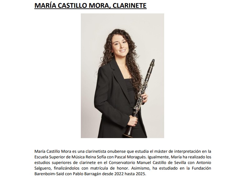 María Castillo Mora: Debut como solista con la Real Orquesta Sinfónica de Sevilla