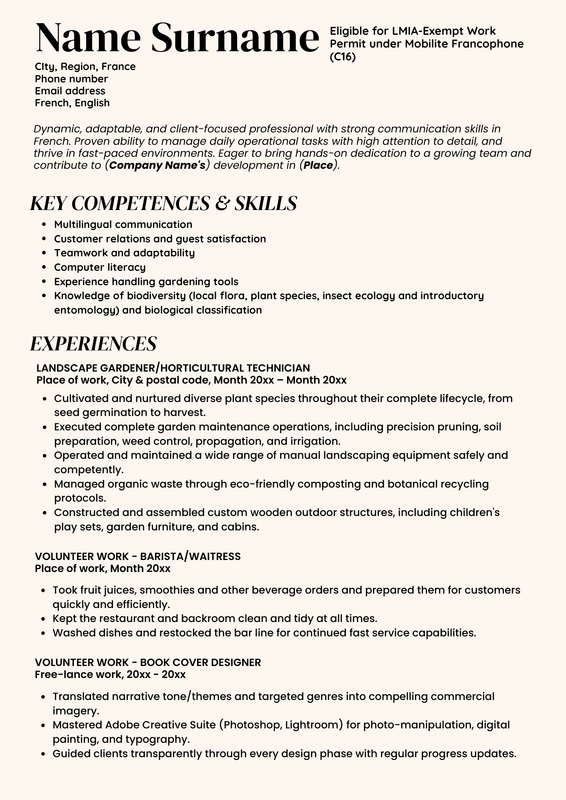 Canada Resume