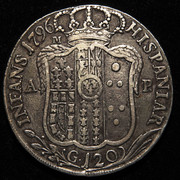 1 piastra (120 grana). Fernando IV de Nápoles - Infante de España, 1796. PAS7293