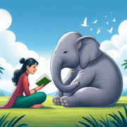 https://i.postimg.cc/nsc1vKYp/a-lady-reading-haiku-to-an-elephant.jpg