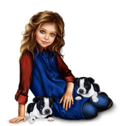 christmas_elf_girl_with_boston_terrier_puppy 44