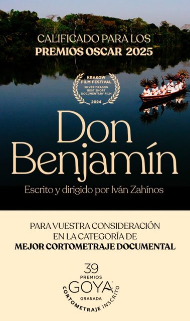 “DON BENJAMÍN”, CORTOMETRAJE DOCUMENTAL CANDIDATO AL GOYA