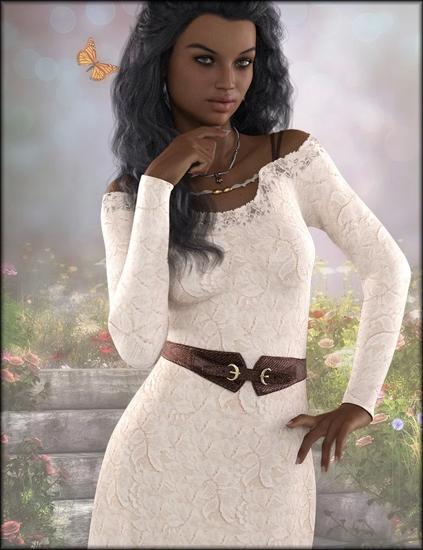 dForce Open Shoulder Dress Textures