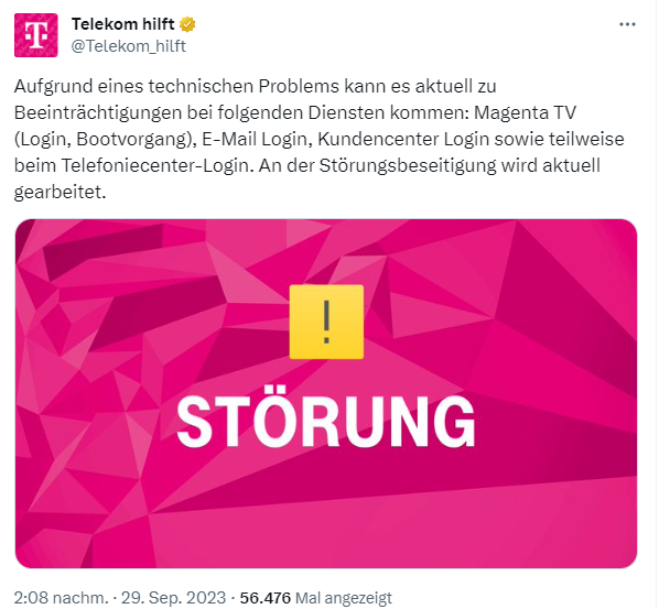 Telekom-Störung (29.9.2023)
