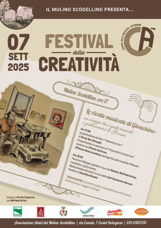 Al Mulino Scodellino Domenica 7 settembre la decima edizione del Festival della Creatività