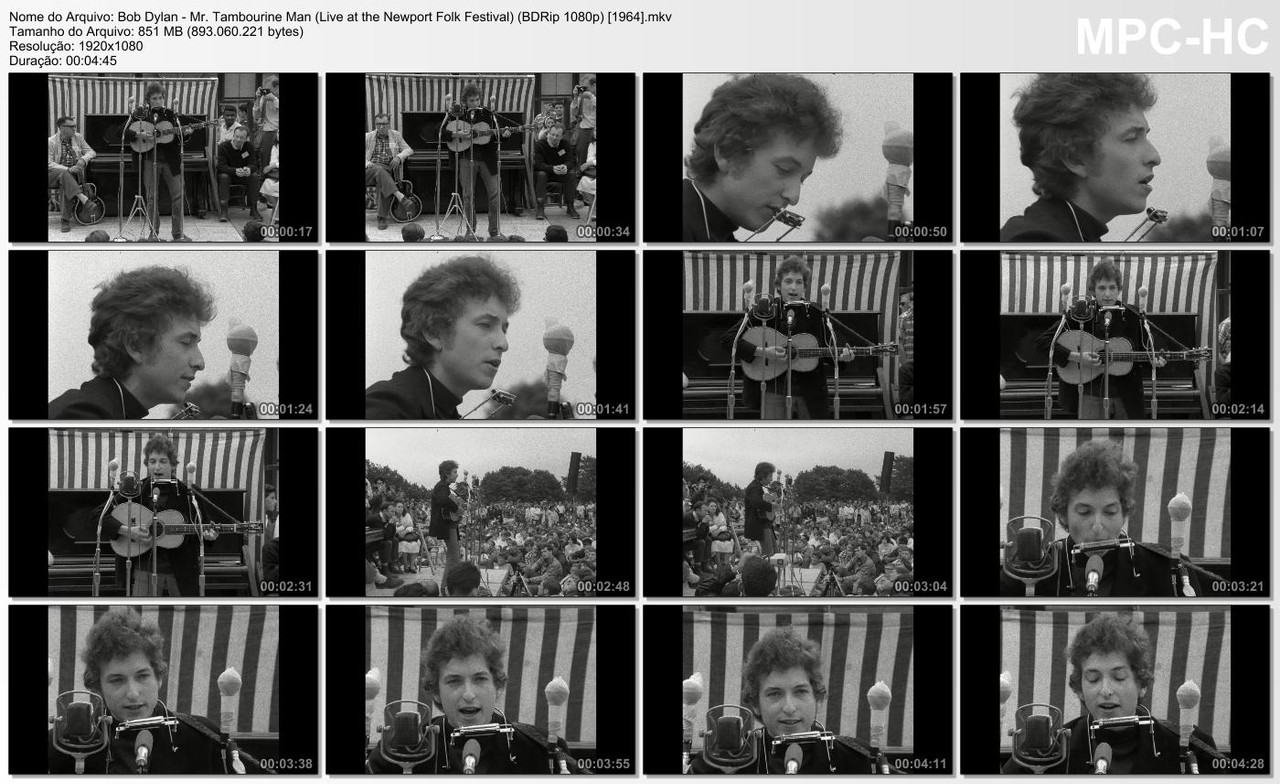 Bob Dylan - Mr. Tambourine Man (Live at the Newport Folk Festival) (BDRip 1080p) [1964]