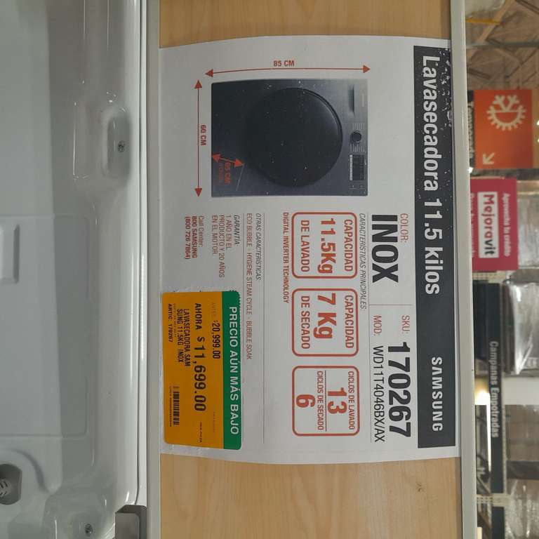 Home Depot: Lavasecadora Samsung 11.5k inverter 
