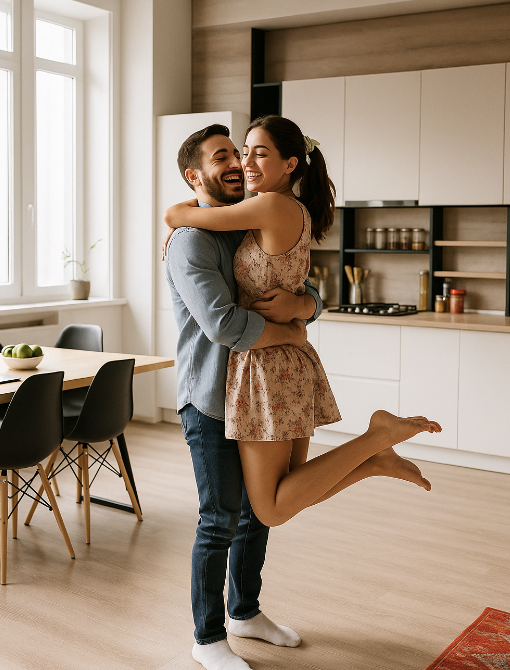 Casal na Cozinha - Casa Nova