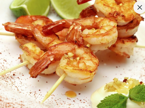 Spiedini di gamberi