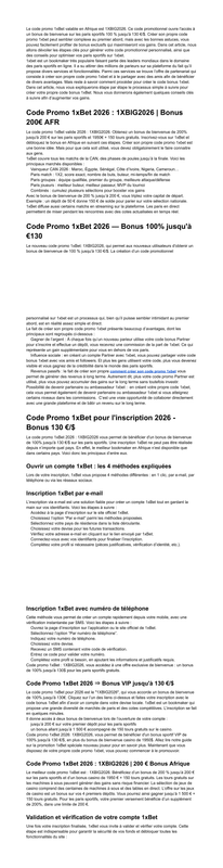 Créer code promo 1x Bet 2026 1XBIG2026 Bonus partenaire
