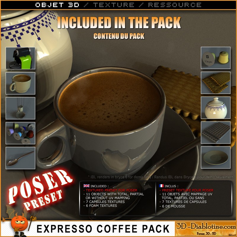 3DD-Expresso Coffee Pack-Poser 3DD-Expresso Coffee Pack-Poser