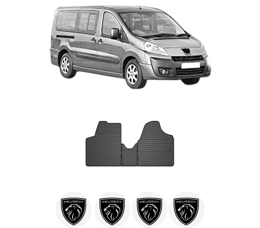 Set covorase presuri PEUGEOT EXPERT TEPEE (VF3X_) din 2007-2016, auto, din cauciuc thermoplastic, 4 Stickere auto cu PEUGEOT