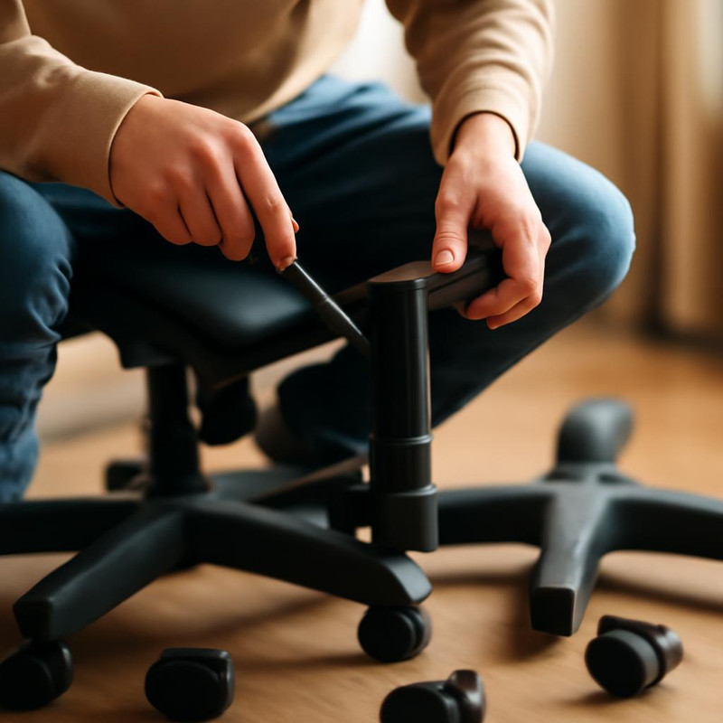 Процесс разборки компьютерного кресла