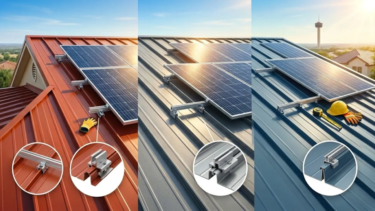 Standing seam metal roof profile types comparison for solar San Antonio