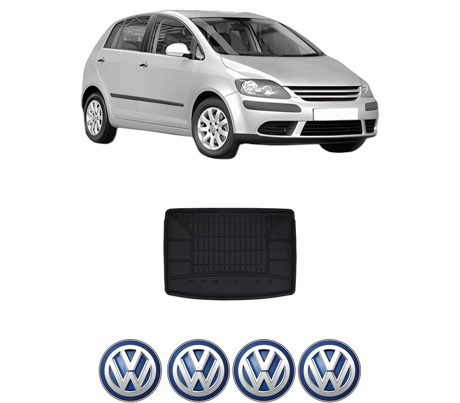 Tavita Portbagaj Volkswagen GOLF PLUS V (5M1, 521) din 2004-2013, Protectie Portbagaj Auto, 4x Stickere auto cu Volkswagen