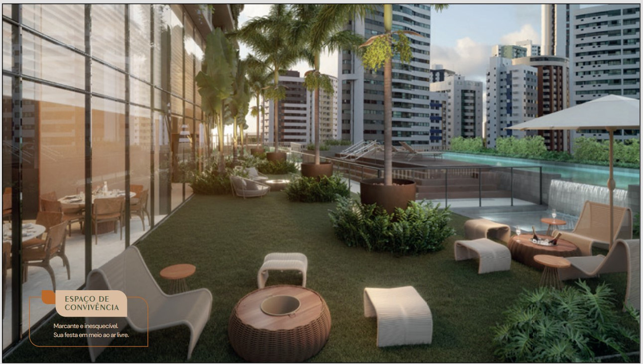 Área de convivência com paisagismo integrado
