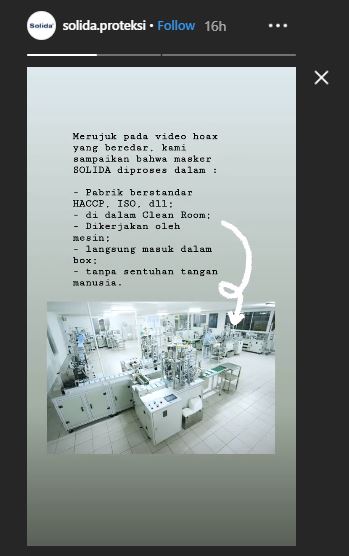 Klarifikasi PT Maesindo Indonesia Ltd selaku produsen masker Solida