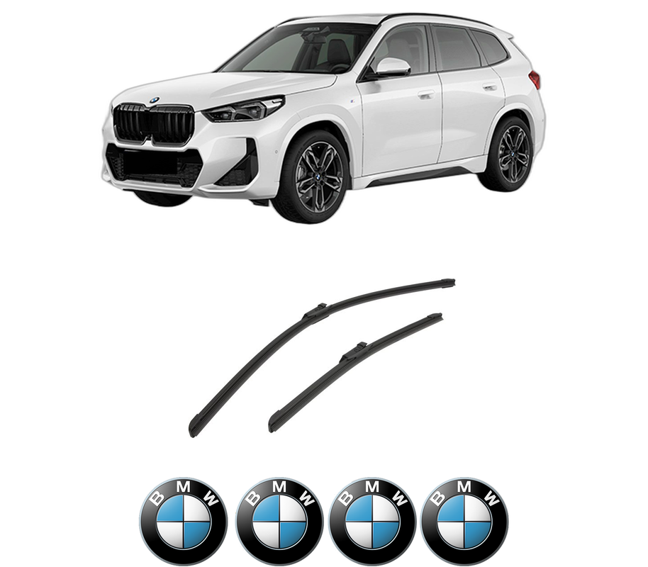Set stergatoare auto BMW Seria X1 (U11) din 2022-2024, pentru parbriz auto, 2 bucati, Bosch Aerotwin, din cauciuc siliconat rezistent, 4 Stickere Auto BMW Seria