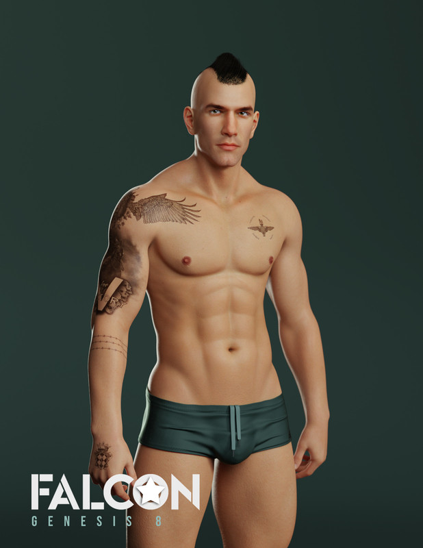 Falcon Character and Hair for Genesis 8 Male Falcon Character and Hair for Genesis 8 Male