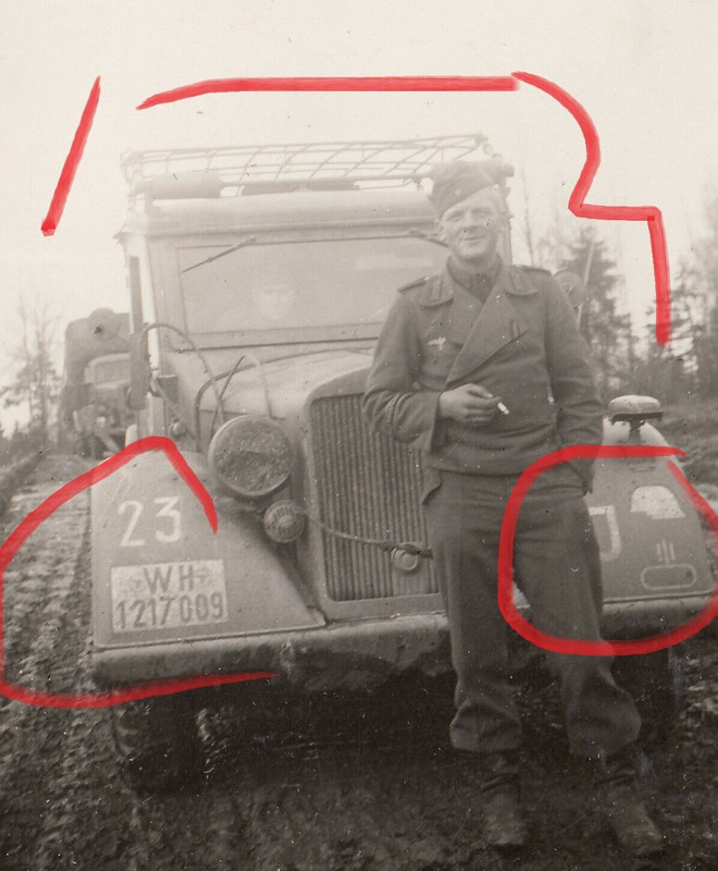 Foto Großdeutschland GD Sturmgeschütz Kunkwagen LKW Car KFZ Wappen Russland
