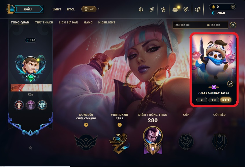 Acc LMHT # - Không Khung