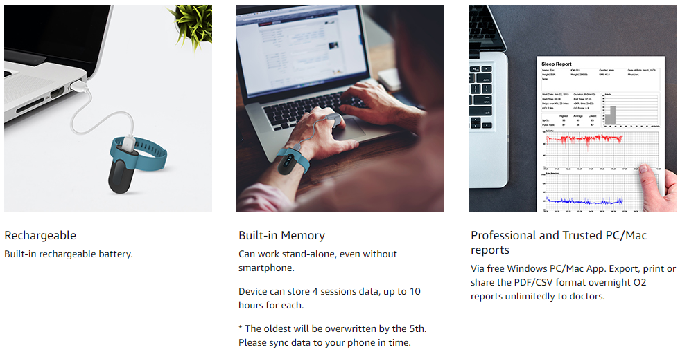 Wellue SleepU Wrist Oxygen Monitor