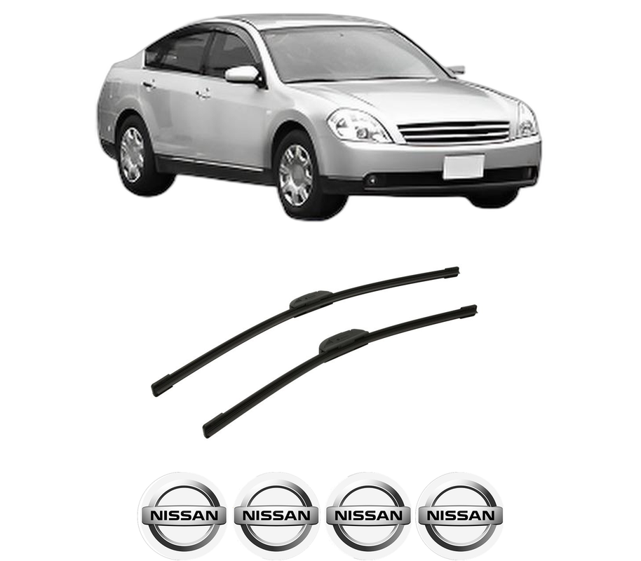 Set stergatoare auto NISSAN TEANA I (J31) din 2003-2008, pentru parbriz auto, 2 bucati, Bosch Aerotwin Retrofit, din cauciuc siliconat rezistent, 4 Stickere Auto NISSAN