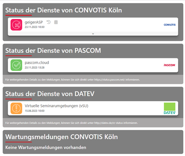 Störungsmeldung convotis