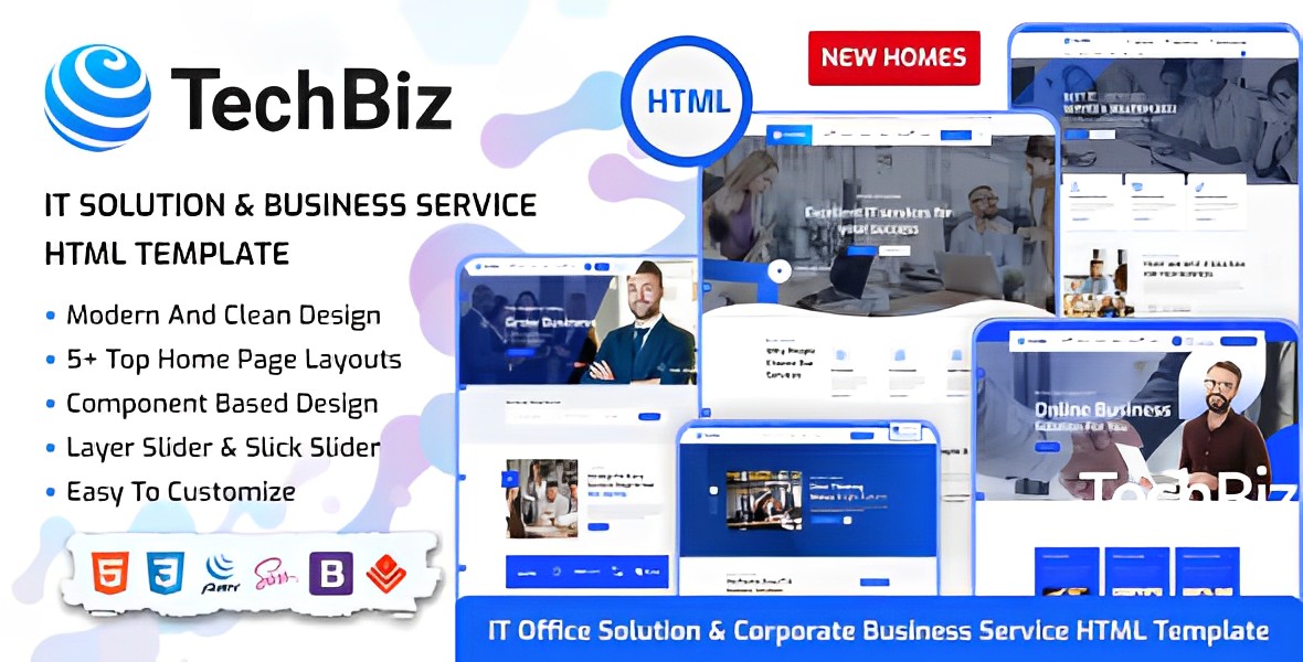 Techbiz – IT Solution & Business Consulting Service HTML Template