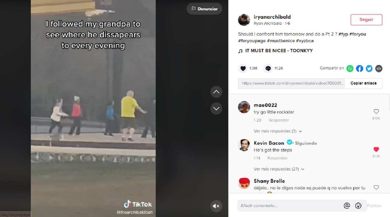 Joven espía a su abuelo y lo graba en un video de TikTok ¿Por qué se escapaba?