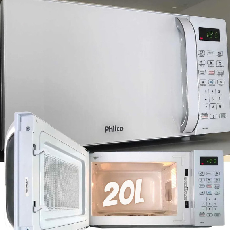 Micro-ondas PMO23BB 20 Litros 1100W Com Prato Philco