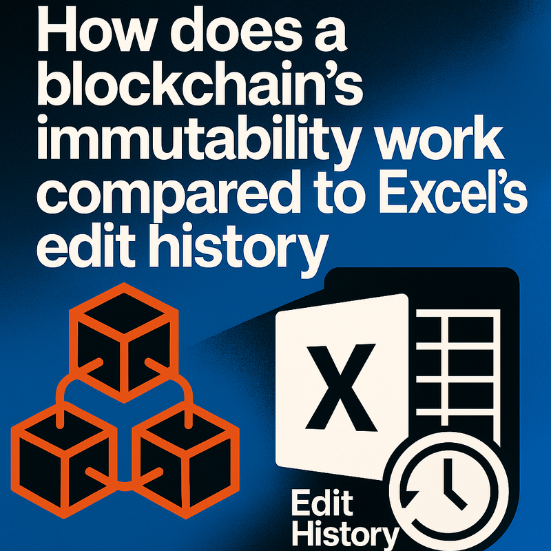 How does a blockchain’s immutability work compared to Excel’s edit history