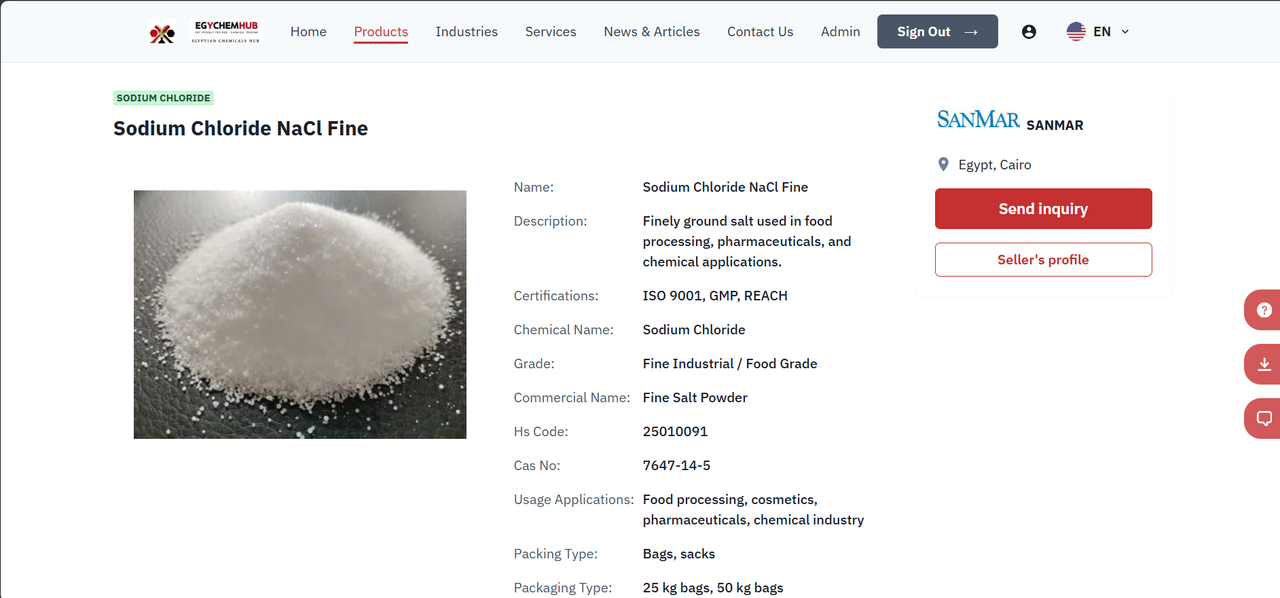 EGY CHEM HUB feature 3 screenshot - Web project