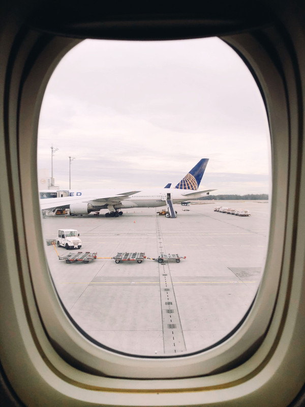 Airport control tower and taxiway