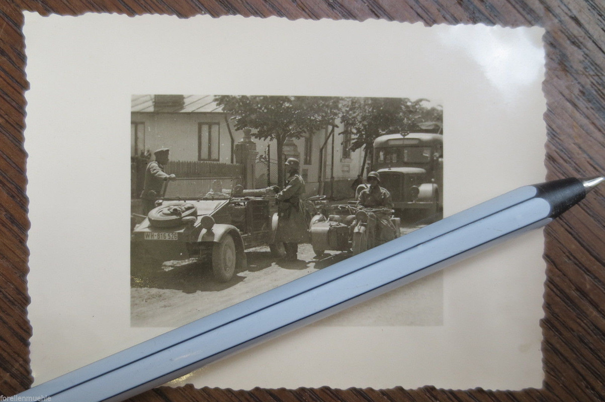 Orig. Foto Motorrad Wehrmachtsgespann VW Kübel B