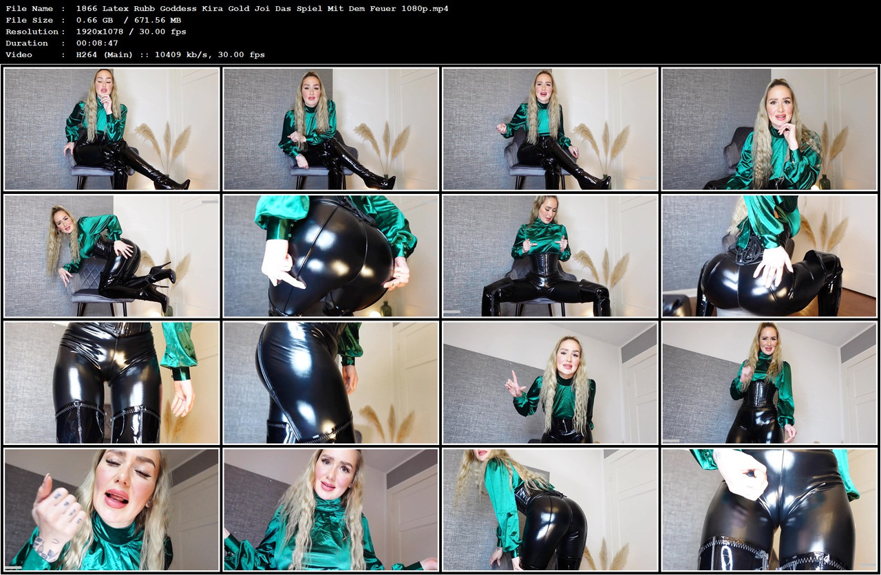 1866 Latex Rubb Goddess Kira Gold Joi Das Spiel Mit Dem Feuer 1080p mp4