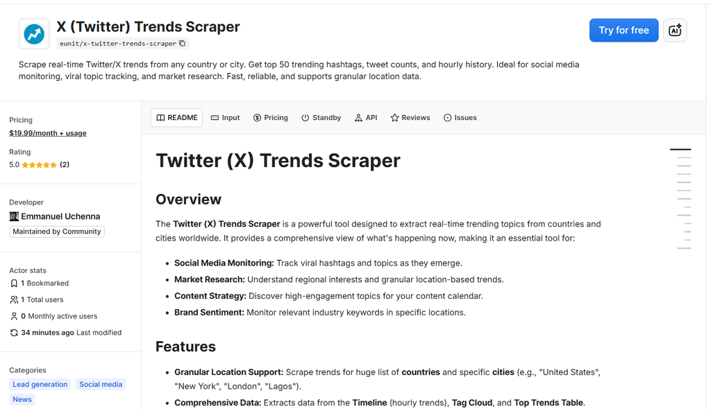 X (Twitter) Trends Scraper