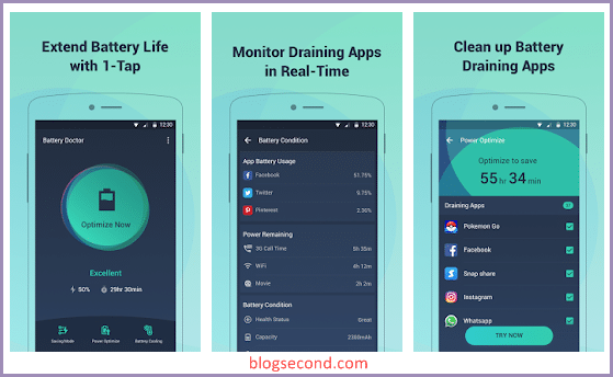Gambaran dari Aplikasi Battery Doctor di Android